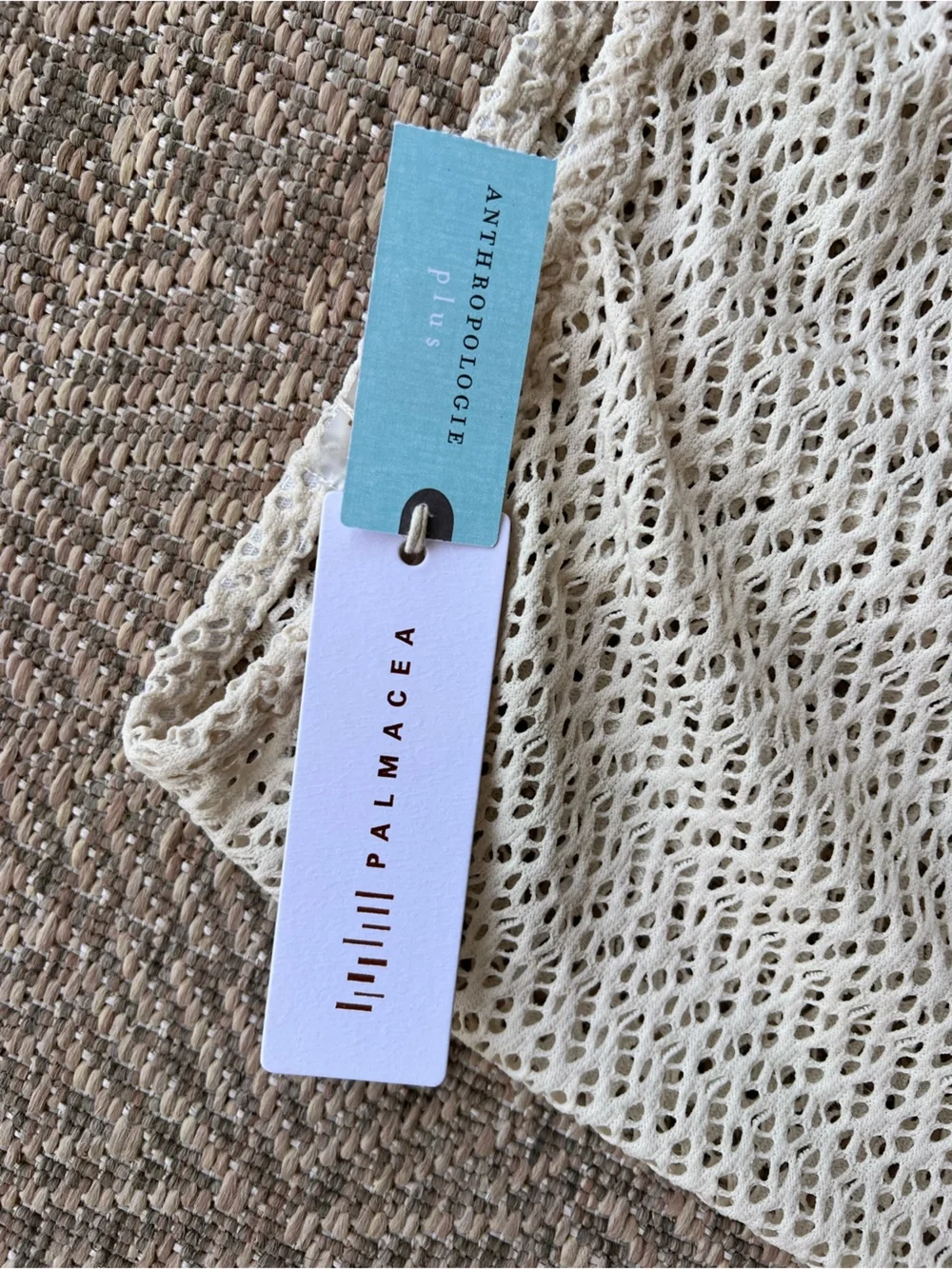 NWT Anthropologie Palmacea Cream Crochet Look Swim Cover‎ Up Skirt 2X Maxi